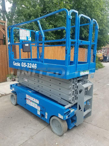 2007 GENIE GS3246 SCISSOR LIFT 32' REACH ELECTRIC SMOOTH CUSHION TIRES 365 HOURS STOCK # BF964589-WIBIL - United Lift Used & New Forklift Telehandler Scissor Lift Boomlift