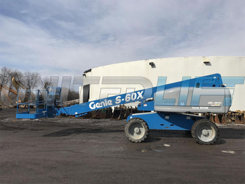 2011 GENIE S60X TELESCOPIC STRAIGHT BOOM LIFT AERIAL LIFT 60' REACH DIESEL 4WD 2567 HOURS STOCK # BF9359129-CENY - United Lift Used & New Forklift Telehandler Scissor Lift Boomlift