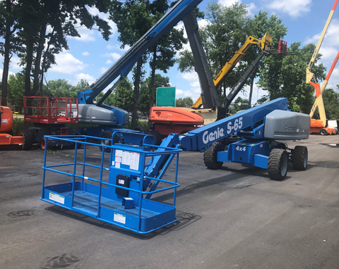 2012 GENIE S65 TELESCOPIC BOOM LIFT AERIAL LIFT STRAIGHT WITH JIB ARM 65' REACH DIESEL 3860 HOURS STOCK # BF9498719-NLEQ - United Lift Equipment LLC