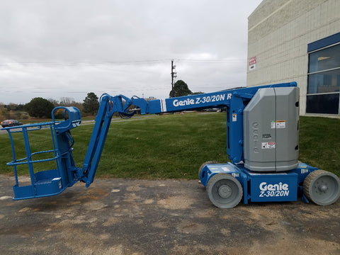 2011 GENIE Z30/20NRJ ARTICULATING BOOM LIFT AERIAL LIFT WITH JIB ARM 30' REACH ELECTRIC 639 HOURS STOCK # BF9129539-WIB - United Lift Used & New Forklift Telehandler Scissor Lift Boomlift