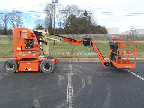 2012 JLG E300AJP ARTICULATING BOOM LIFT AERIAL LIFT WITH ROTATING JIB 30' REACH ELECTRIC 439 HOURS STOCK # BF9201179-PABNC - United Lift Used & New Forklift Telehandler Scissor Lift Boomlift