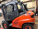 2010 LINDE H45D 9000 LB DIESEL FORKLIFT PNEUMATIC 96/185" 3 STAGE MAST CASCADE ROTATOR ENCLOSED CAB 2595 HOURS STOCK # BF9391419-CONB - United Lift Used & New Forklift Telehandler Scissor Lift Boomlift