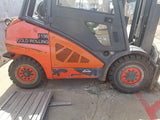 2012 LINDE H45D 9000 LB DIESEL FORKLIFT PNEUMATIC 94/184" 3 STAGE MAST CASCADE ROTATOR ENCLOSED CAB 5458 HOURS STOCK # BF9351179-CONB - United Lift Used & New Forklift Telehandler Scissor Lift Boomlift