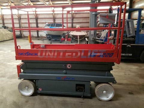 2007 SKYJACK SJ3220 SCISSOR LIFT 20' REACH 800 LB CAPACITY 24 VOLT ELECTRIC SMOOTH CUSHION TIRES 260 HOURS STOCK # BF942519-WIBIL - United Lift Used & New Forklift Telehandler Scissor Lift Boomlift