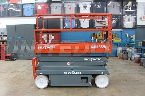 2011 SKYJACK SJ3226 SCISSOR LIFT 500 LB 26' REACH ELECTRIC CUSHION TIRES 174 HOURS STOCK # BF966539-WIB - United Lift Used & New Forklift Telehandler Scissor Lift Boomlift