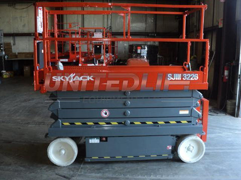 2011 SKYJACK SJP3226 SCISSOR LIFT 26' REACH 500 LB CAPACITY 24 VOLT ELECTRIC SMOOTH CUSHION TIRES 197 HOURS STOCK # BF974549-WIBIL - United Lift Used & New Forklift Telehandler Scissor Lift Boomlift