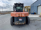 2016 TOYOTA THD3600-24 36000 LB DIESEL FORKLIFT DUAL DRIVE PNEUMATIC 161/180" 2 STAGE MAST SIDE SHIFTING FORK POSITIONER ENCLOSED CAB 3580 HOURS STOCK # BF91519119-CONNC - United Lift Equipment LLC