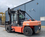 2016 TOYOTA THD3600-24 36000 LB DIESEL FORKLIFT DUAL DRIVE PNEUMATIC 161/180" 2 STAGE MAST SIDE SHIFTING FORK POSITIONER ENCLOSED CAB 3580 HOURS STOCK # BF91519119-CONNC - United Lift Equipment LLC
