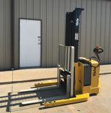 2003 YALE MSW040SEN24TV087 4000 LB ELECTRIC FORKLIFT WALKIE STACKER CUSHION 87/130" 2 STAGE MAST SIDE SHIFTER 3737 HOURS STOCK # BF949519-ARB - United Lift Equipment LLC