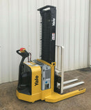 2009 YALE MSW040SFN24TV087 4000 LB ELECTRIC FORKLIFT WALKIE STACKER CUSHION 87/130" 2 STAGE MAST SIDE SHIFTER 3649 HOURS STOCK # BF964269-ARB - United Lift Equipment LLC