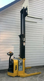 2015 YALE MSW040SFN24TV087 4000 LB ELECTRIC FORKLIFT WALKIE STACKER CUSHION 87/130 2 STAGE MAST SIDE SHIFTER 989 HOURS STOCK # BF955179-BUFEB - United Lift Equipment LLC