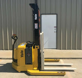 2006 YALE MSW040SEN24TV087 4000 LB ELECTRIC FORKLIFT WALKIE STACKER CUSHION 87/130" 2 STAGE MAST SIDE SHIFTER 3541 HOURS STOCK # BF950159-ARB - United Lift Equipment LLC