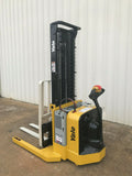 2009 YALE MSW040SFN24TV087 4000 LB ELECTRIC FORKLIFT WALKIE STACKER CUSHION 87/130" 2 STAGE MAST SIDE SHIFTER 3649 HOURS STOCK # BF964269-ARB - United Lift Equipment LLC